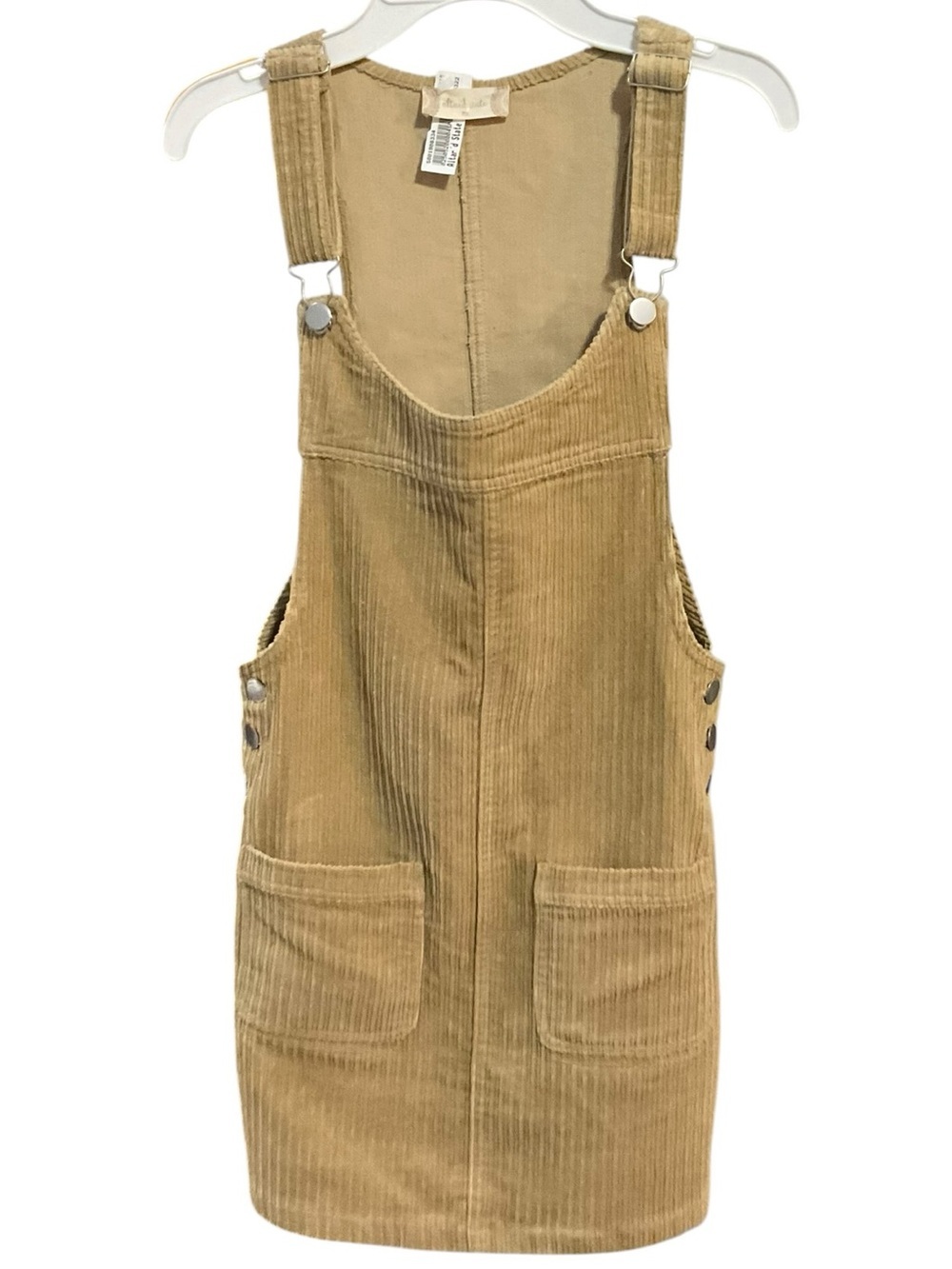 Altar'd State Tan Corduroy Pinafore Mini Jumper Dress Size XS